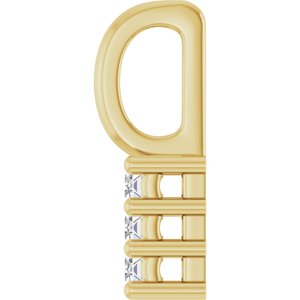 14K Yellow Gold 3.25x1.5 mm Straight Baguette Pendant Mounting – image 5