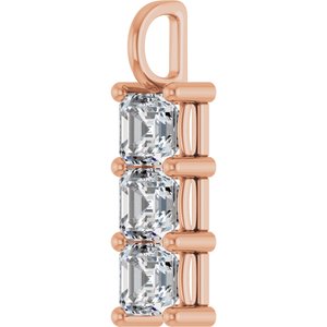 10K Rose Gold 6x6 mm Asscher Pendant Mounting – image 3