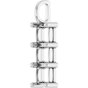 14K White Gold 6x6 mm Asscher Pendant Mounting – image 4