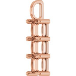18K Rose Gold 6x6 mm Asscher Pendant Mounting – image 4