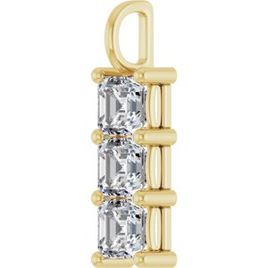 14K Yellow Gold 6x6 mm Asscher Pendant Mounting – image 3