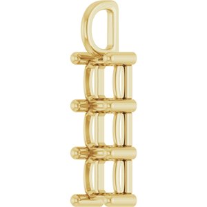 10K Yellow Gold 6x6 mm Asscher Pendant Mounting – image 4