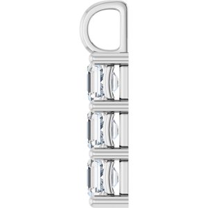14K White Gold 6x6 mm Asscher Pendant Mounting – image 5