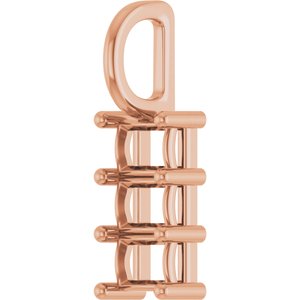 10K Rose Gold 4x3 mm Straight Baguette Pendant Mounting – image 4