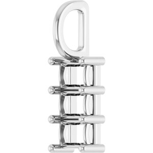 14K White Gold 4x3 mm Straight Baguette Pendant Mounting – image 4