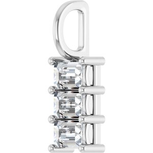 Platinum 4x3 mm Straight Baguette Pendant Mounting – image 3