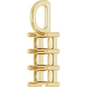 14K Yellow Gold 4x3 mm Straight Baguette Pendant Mounting – image 4