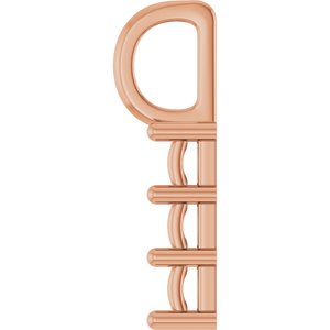 18K Rose Gold 4x3 mm Straight Baguette Pendant Mounting – image 6