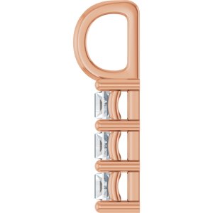 18K Rose Gold 4x3 mm Straight Baguette Pendant Mounting – image 5