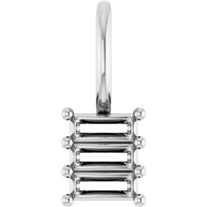 10K White Gold 3.75x1.5 mm Straight Baguette Pendant Mounting – image 2