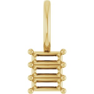18K Yellow Gold 3.75x1.5 mm Straight Baguette Pendant Mounting – image 2