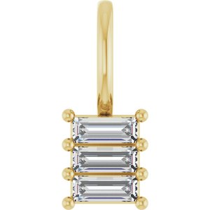 14K Yellow Gold 3.75x1.5 mm Straight Baguette Pendant Mounting