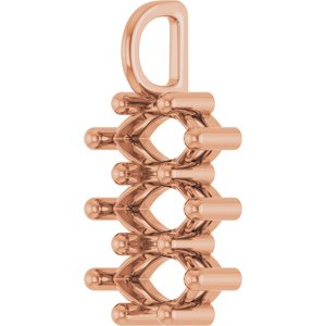 10K Rose Gold 8x4.5 mm Marquise Pendant Mounting – image 4