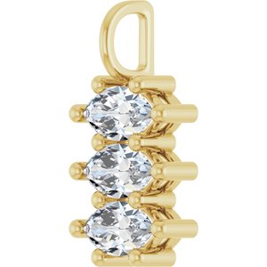 14K Yellow Gold 8x4.5 mm Marquise Pendant Mounting – image 3