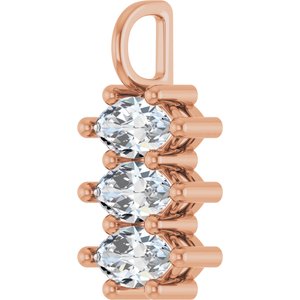 10K Rose Gold 8x4.5 mm Marquise Pendant Mounting – image 3