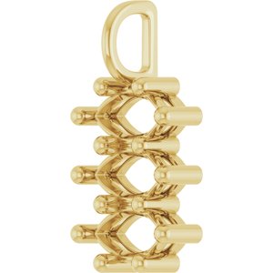 14K Yellow Gold 8x4.5 mm Marquise Pendant Mounting – image 4