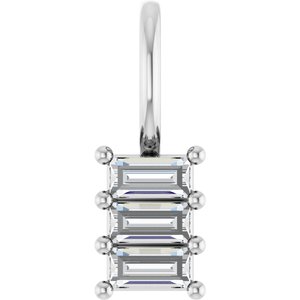 Continuum Sterling Silver 3.5x1.75 mm Straight Baguette Pendant Mounting