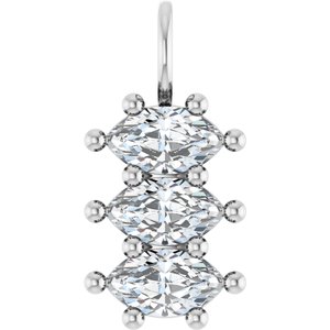 Sterling Silver 8x4.5 mm Marquise Pendant Mounting