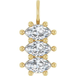 14K Yellow Gold 8x4.5 mm Marquise Pendant Mounting