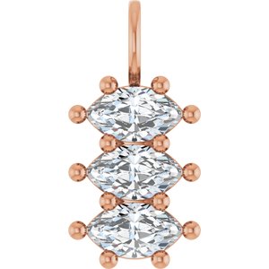 14K Rose Gold 8x4.5 mm Marquise Pendant Mounting