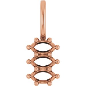 10K Rose Gold 4.25x2.25 mm Marquise Pendant Mounting – image 2