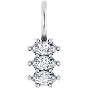 14K X1 White Gold 4.25x2.25 mm Marquise Pendant Mounting