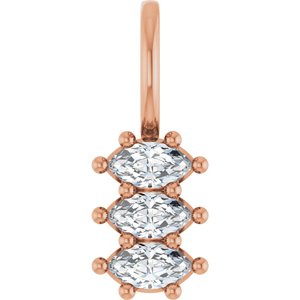 10K Rose Gold 4.25x2.25 mm Marquise Pendant Mounting