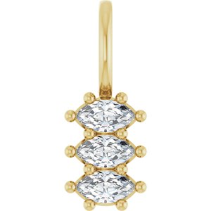 10K Yellow Gold 4.25x2.25 mm Marquise Pendant Mounting