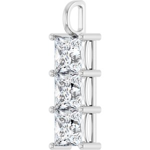 Sterling Silver 9x9 mm Square Pendant Mounting – image 3