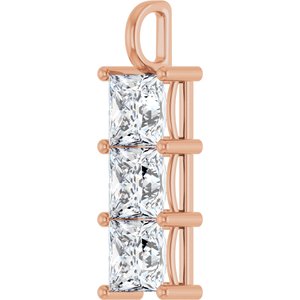 14K Rose Gold 9x9 mm Square Pendant Mounting – image 3