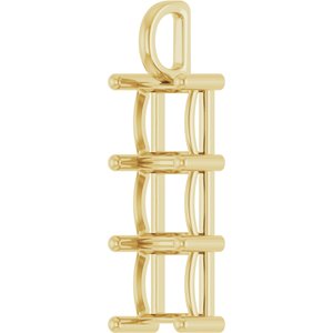 10K Yellow Gold 9x9 mm Square Pendant Mounting – image 4