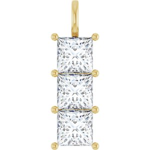 14K Yellow Gold 9x9 mm Square Pendant Mounting