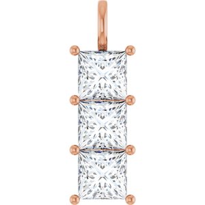 10K Rose Gold 9x9 mm Square Pendant Mounting