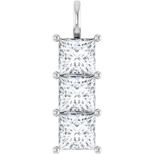 Platinum 9x9 mm Square Pendant Mounting