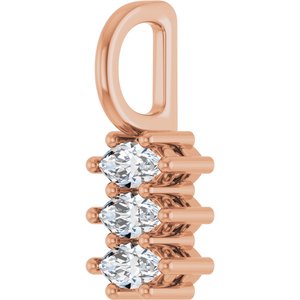 14K Rose Gold 4.25x2.25 mm Marquise Pendant Mounting – image 3