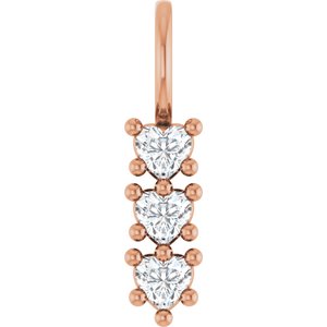 14K Rose Gold 3x3 mm Heart Pendant Mounting