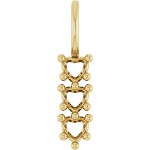 14K Yellow Gold 3x3 mm Heart Pendant Mounting – image 2