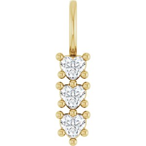 10K Yellow Gold 3x3 mm Heart Pendant Mounting