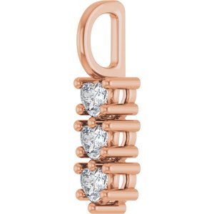 18K Rose Gold 3x3 mm Heart Pendant Mounting – image 3