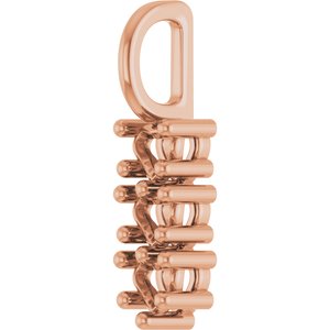 14K Rose Gold 3x3 mm Heart Pendant Mounting – image 4
