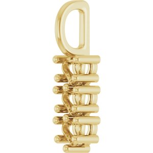 10K Yellow Gold 3x3 mm Heart Pendant Mounting – image 4