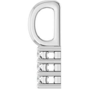 10K White Gold 3.75x1.5 mm Straight Baguette Pendant Mounting – image 5