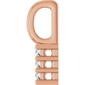 10K Rose Gold 3.75x1.5 mm Straight Baguette Pendant Mounting – image 5
