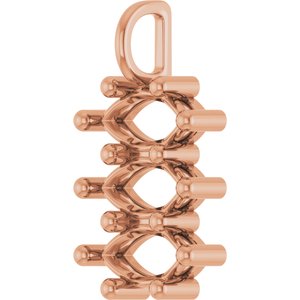 10K Rose Gold 10.5x5.5 mm Marquise Pendant Mounting – image 4