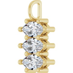 18K Yellow Gold 10.5x5.5 mm Marquise Pendant Mounting – image 3
