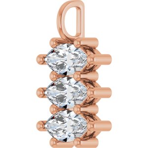18K Rose Gold 10.5x5.5 mm Marquise Pendant Mounting – image 3