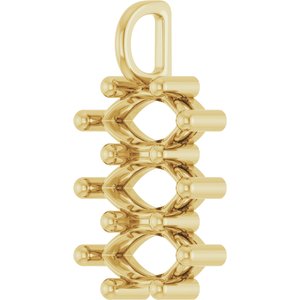 18K Yellow Gold 10.5x5.5 mm Marquise Pendant Mounting – image 4