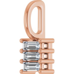 10K Rose Gold 3.75x1.5 mm Straight Baguette Pendant Mounting – image 3