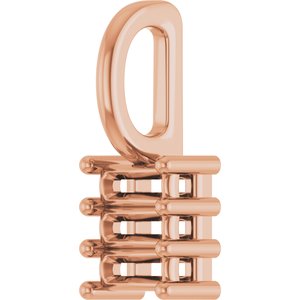 10K Rose Gold 3.75x1.5 mm Straight Baguette Pendant Mounting – image 4
