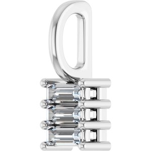 14K White Gold 3.75x1.5 mm Straight Baguette Pendant Mounting – image 3
